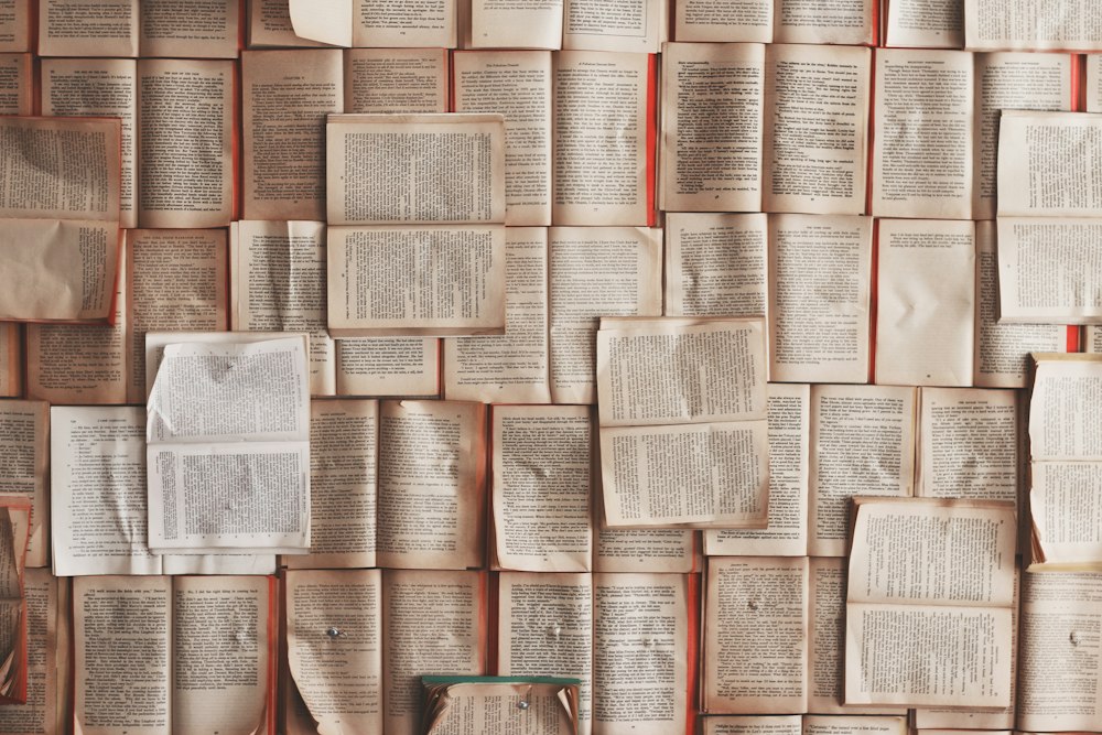 Ancient library with old Latin books
